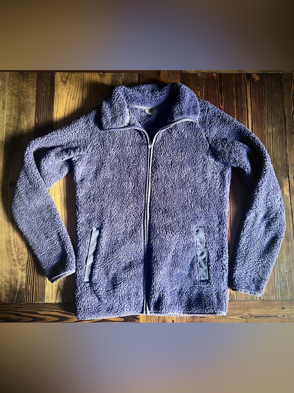 SHAMBHALA • Purple Teddy Jacket Sherpa Fleece Zip Sweater Gorpcore Athleisure